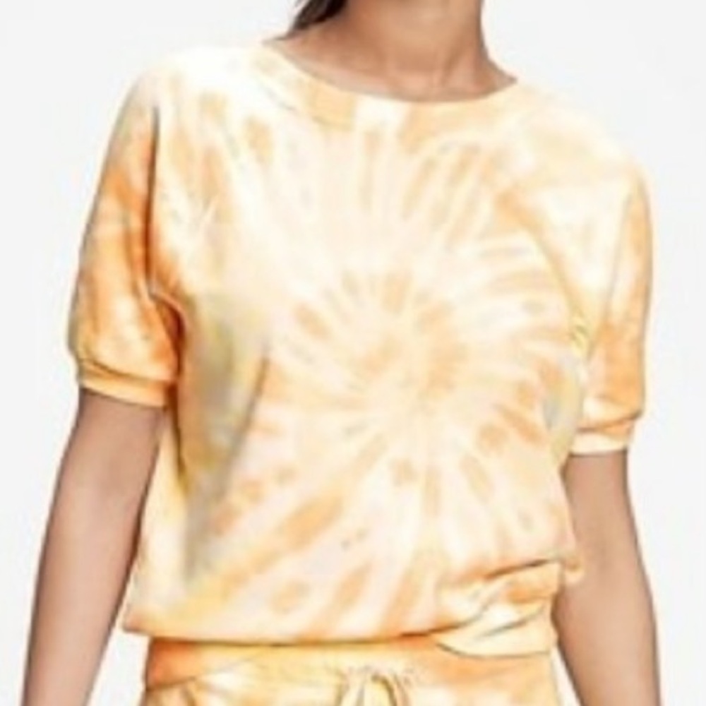 GAP Tie-Dye Spiral Short Sleeve Sweatshirt Size Large